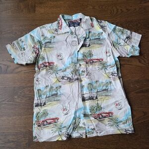 Newport Blue Men's Tropical Print Shirt Sz.M